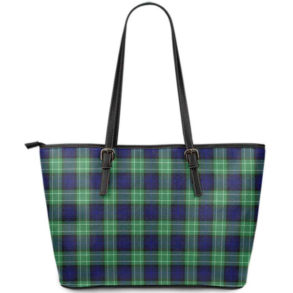 Scottish Abercrombie Clan Tartan Leather Tote Tartan Plaid