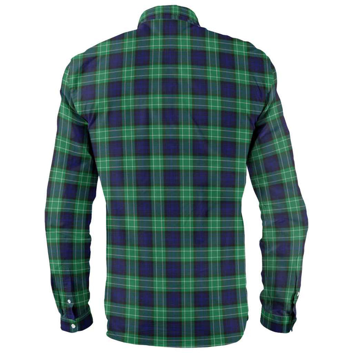 Scottish Abercrombie Clan Tartan Long Sleeve Shirt Back Side Tartan Plaid