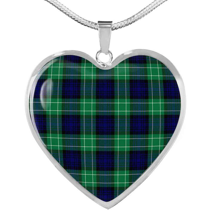 Scottish Abercrombie Clan Tartan Necklace Heart Tartan Plaid 1
