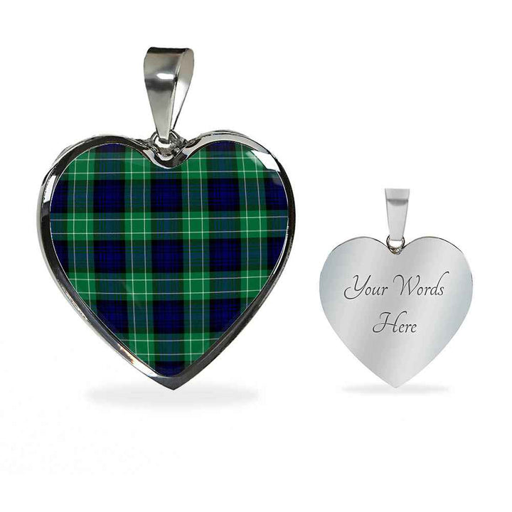 Scottish Abercrombie Clan Tartan Necklace Heart Tartan Plaid 3