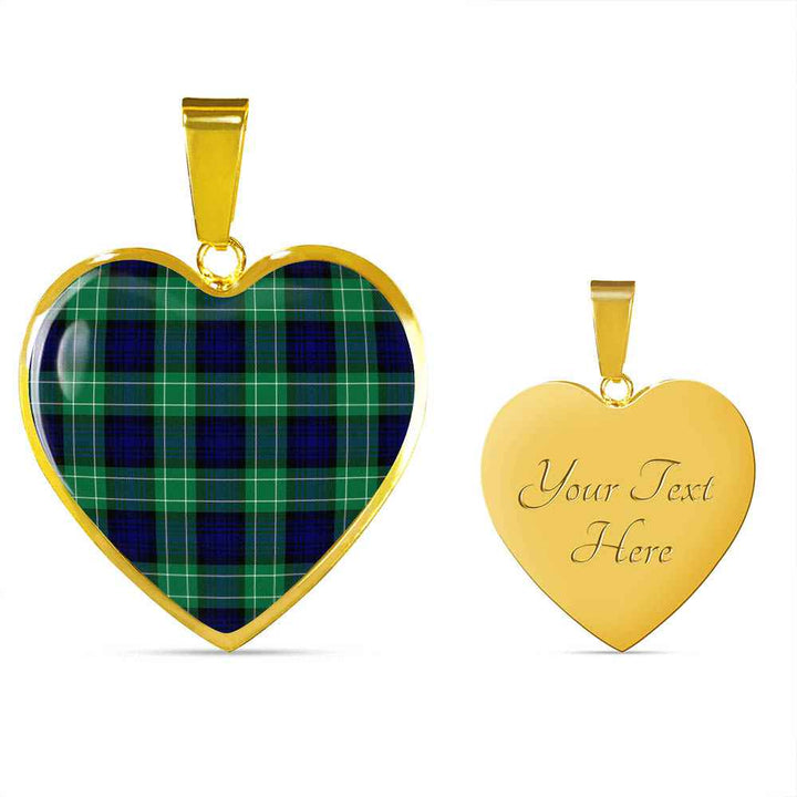 Scottish Abercrombie Clan Tartan Necklace Heart Tartan Plaid 4