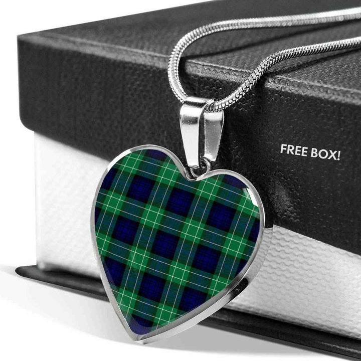 Scottish Abercrombie Clan Tartan Necklace Heart Tartan Plaid 5