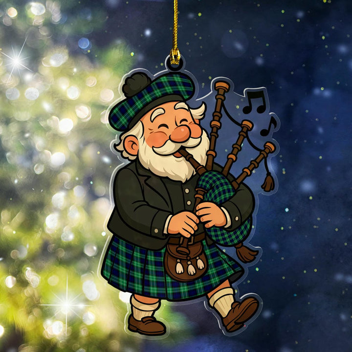 Scottish Abercrombie Clan Tartan Ornament Scottish Santa In Kilt Tartan Plaid