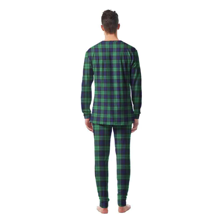Scottish Abercrombie Clan Tartan Pajama Set Men Back Side Tartan Plaid