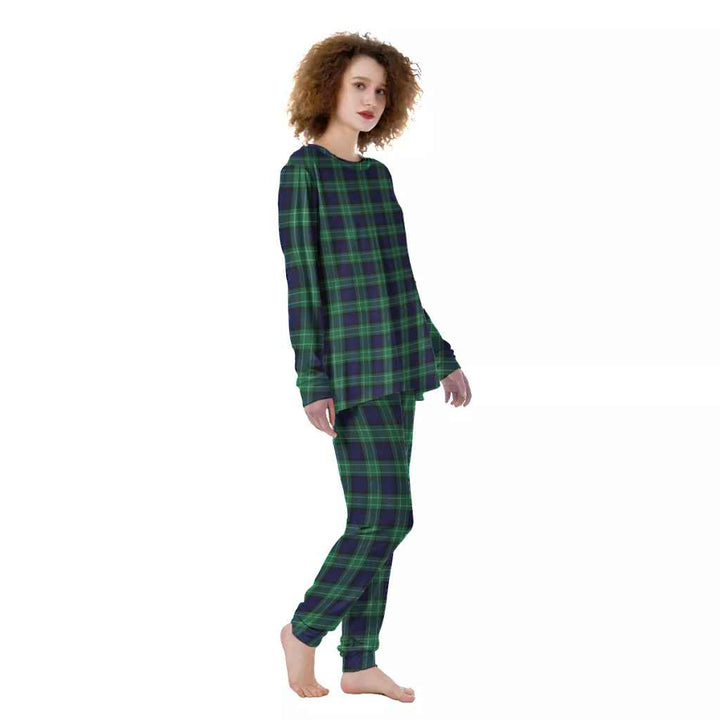 Scottish Abercrombie Clan Tartan Pajama Set Women Front Side Tartan Plaid