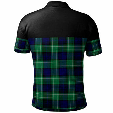 Scottish Abercrombie Clan Tartan Polo Shirt - Horizontal Style Back Side Tartan Plaid