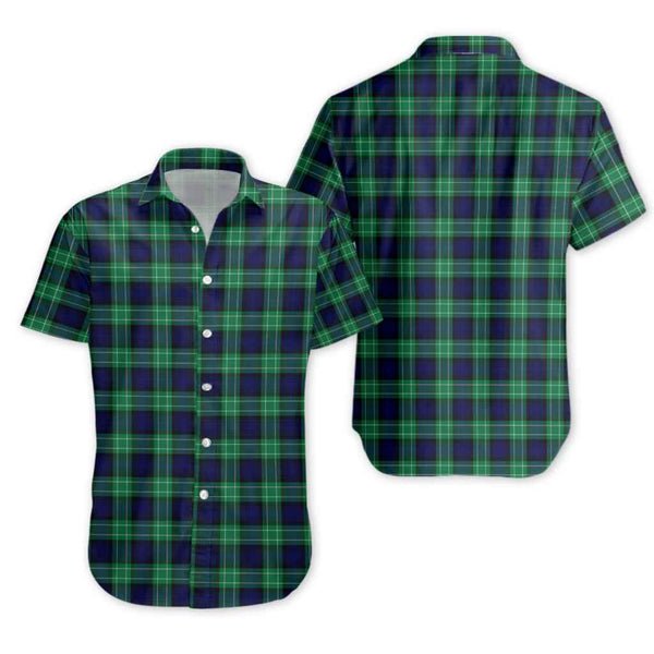 Scottish Abercrombie Clan Tartan Short Sleeve Shirt Tartan Plaid