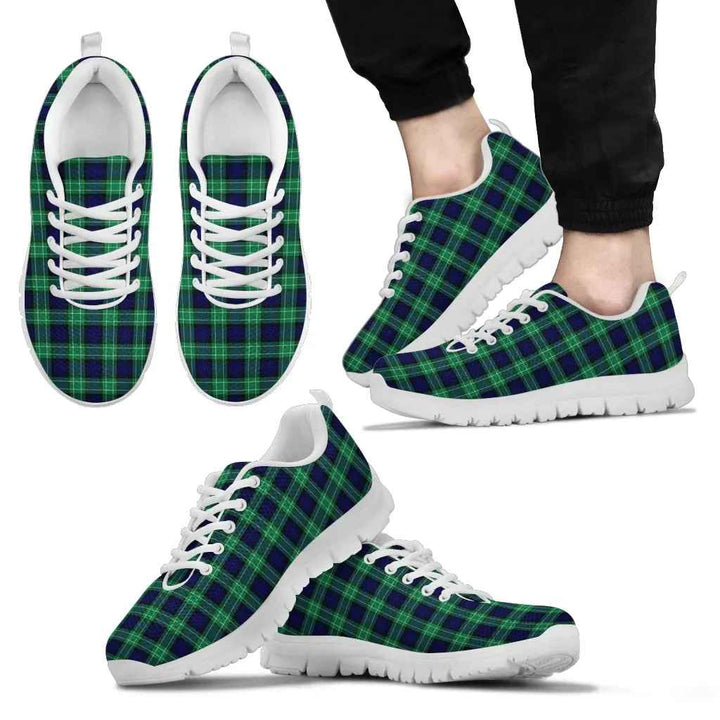 Scottish Abercrombie Clan Tartan Sneakers White Sole Tartan Plaid