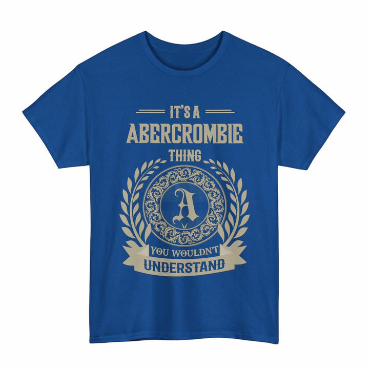Scottish Abercrombie Clan Tartan T-Shirt - Vintage Family Name Tartan Plaid Royal Color