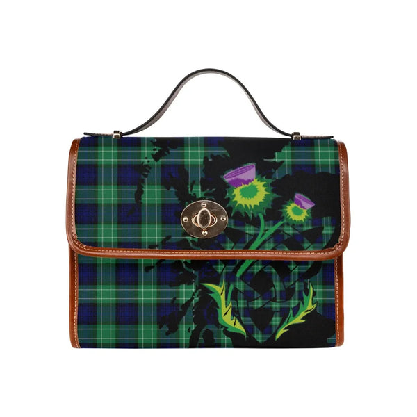 Scottish Abercrombie Clan Tartan Waterproof Canvas Bag With Thistle Tartan Plaid 2