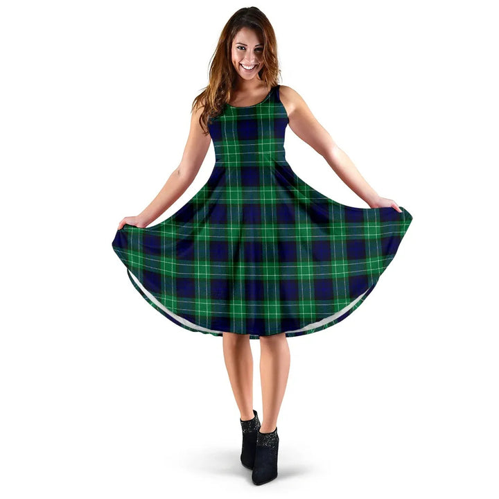 Scottish Abercrombie Clan Tartan Women Midi Dress