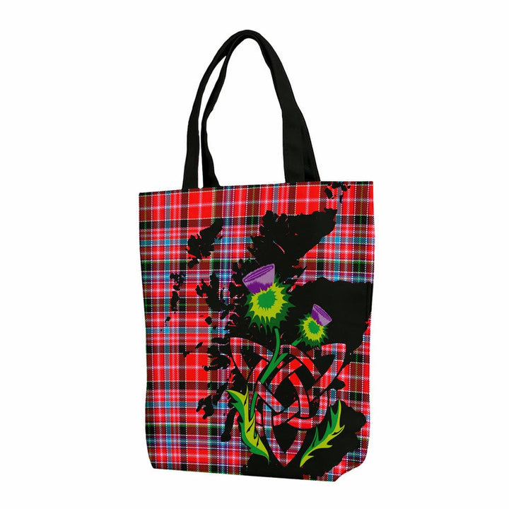 Scottish Aberdeen District Clan Tartan Canvas Bag With Shoulder Strap With Thistle Tartan Plaid 1