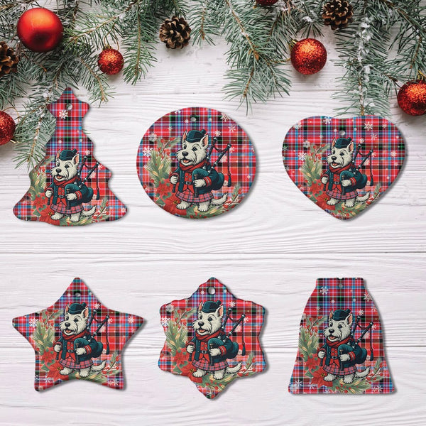 Scottish Aberdeen District Clan Tartan Ceramic Ornament Cute Scottish Terrier Dog All Style Tartan Plaid