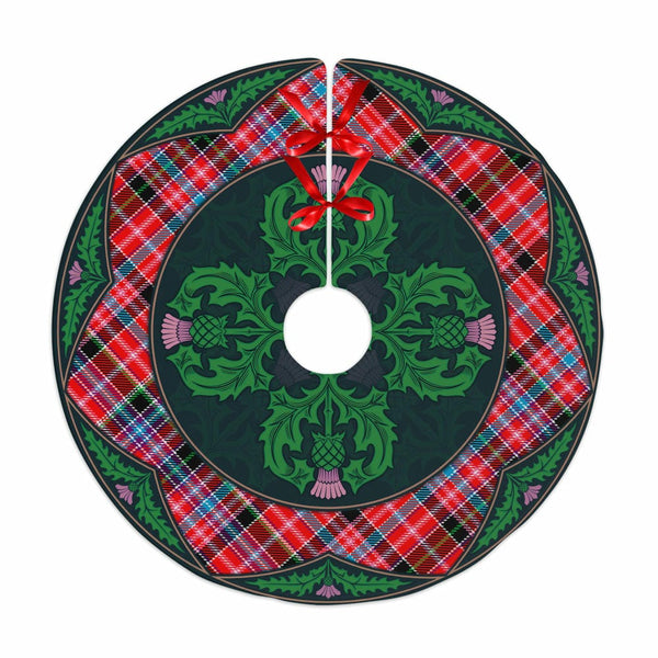 Scottish Aberdeen District Clan Tartan Christmas Tree Skirt Old Scottish Thistle Flower No Tassels Tartan Plaid 1