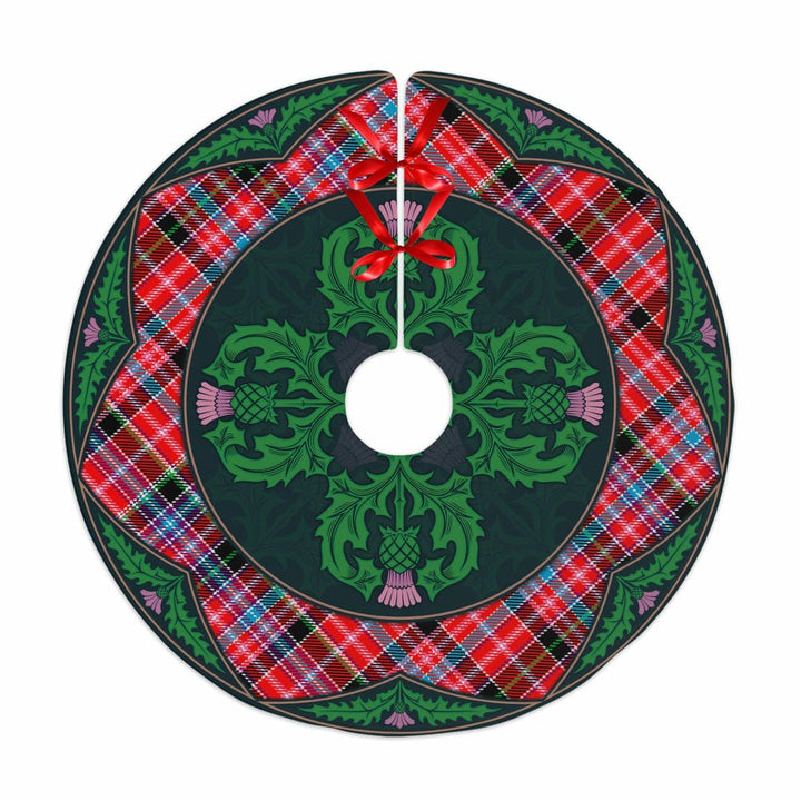 Scottish Aberdeen District Clan Tartan Christmas Tree Skirt Old Scottish Thistle Flower No Tassels Tartan Plaid 1