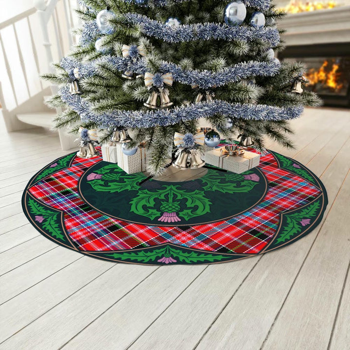 Scottish Aberdeen District Clan Tartan Christmas Tree Skirt Old Scottish Thistle Flower No Tassels Tartan Plaid 3