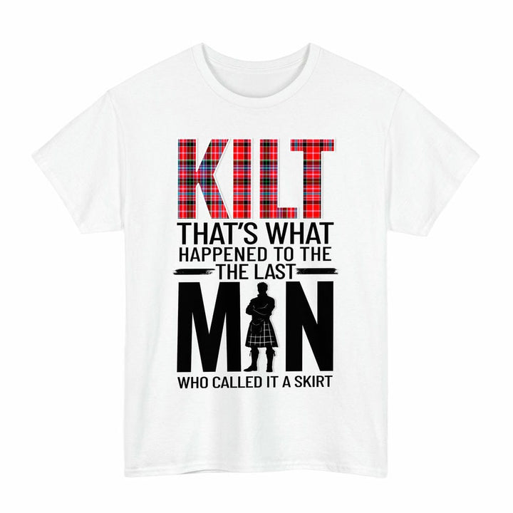 Scottish Aberdeen District Clan Tartan Funny Scotland Kilt T-Shirt Tartan Plaid White Color