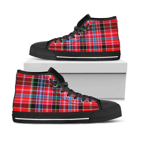 Scottish Aberdeen District Clan Tartan High Top Shoes Black Sole Tartan Plaid