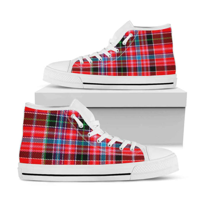 Scottish Aberdeen District Clan Tartan High Top Shoes White Sole Tartan Plaid