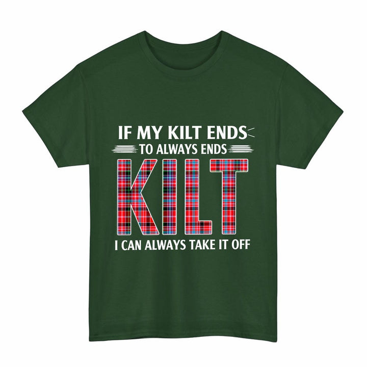 Scottish Aberdeen District Clan Tartan Kilt Pride T-Shirt Tartan Plaid Forest Green Color