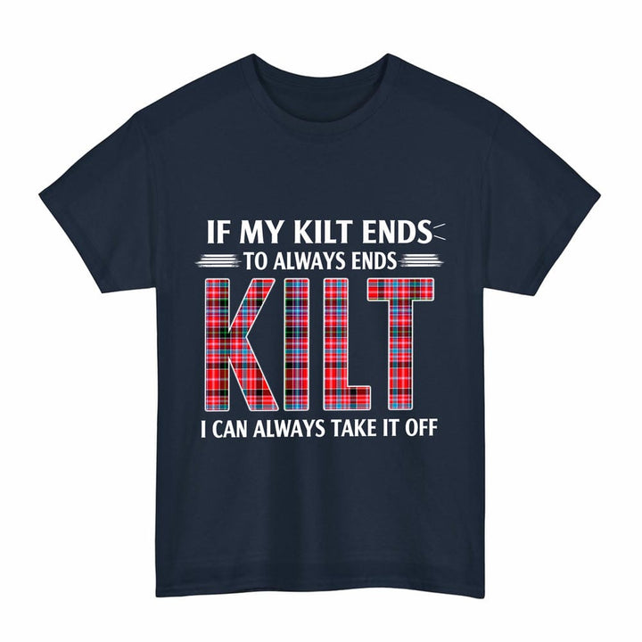 Scottish Aberdeen District Clan Tartan Kilt Pride T-Shirt Tartan Plaid Navy Color