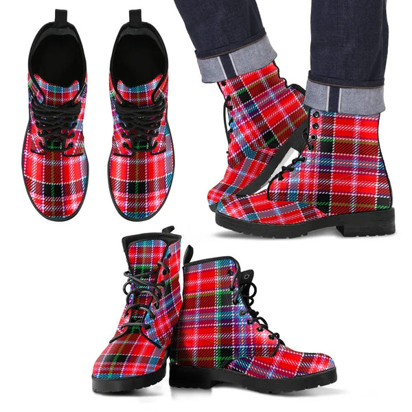 Scottish Aberdeen District Clan Tartan Leather Boots