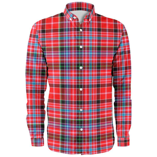 Scottish Aberdeen District Clan Tartan Long Sleeve Shirt Front Side Tartan Plaid