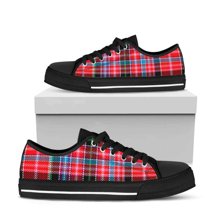 Scottish Aberdeen District Clan Tartan Low Top Shoes Black Sole Tartan Plaid