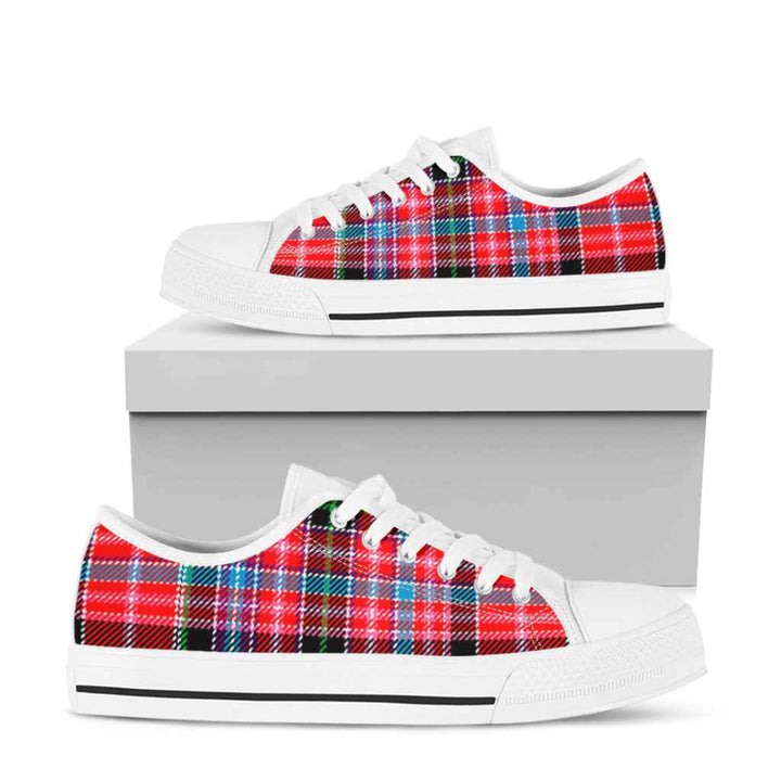 Scottish Aberdeen District Clan Tartan Low Top Shoes White Sole Tartan Plaid