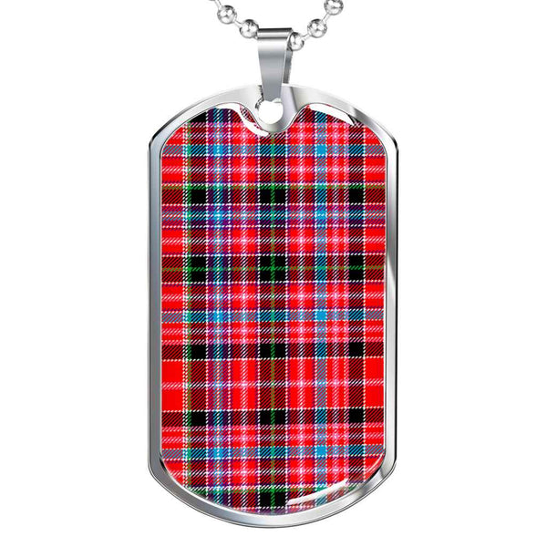 Scottish Aberdeen District Clan Tartan Military Dog Tag Necklace Tartan Plaid