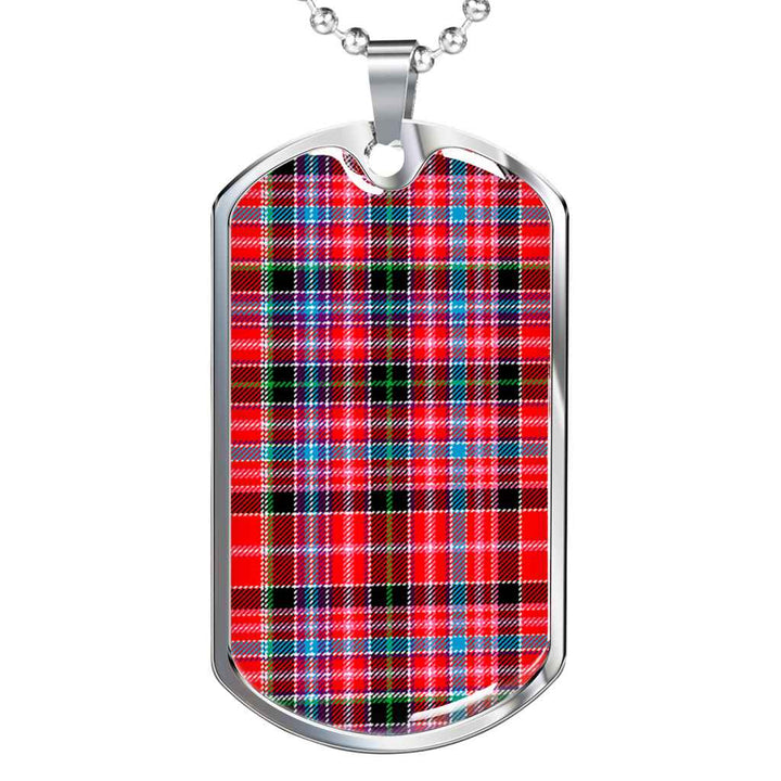 Scottish Aberdeen District Clan Tartan Military Dog Tag Necklace Tartan Plaid