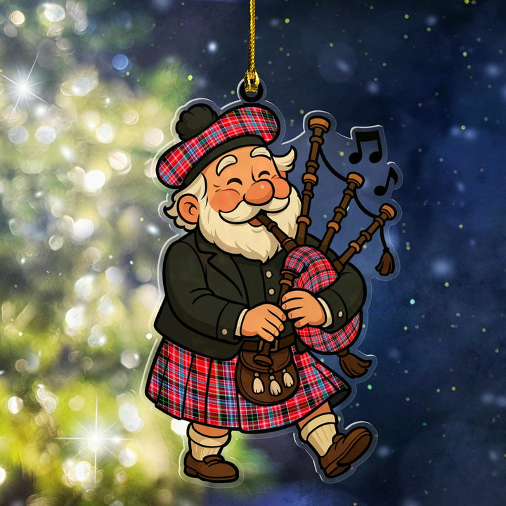 Scottish Aberdeen District Clan Tartan Ornament Scottish Santa In Kilt Tartan Plaid