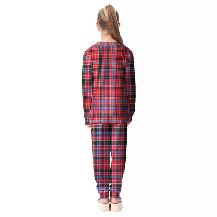 Scottish Aberdeen District Clan Tartan Pajama Set Kid Back Side Tartan Plaid