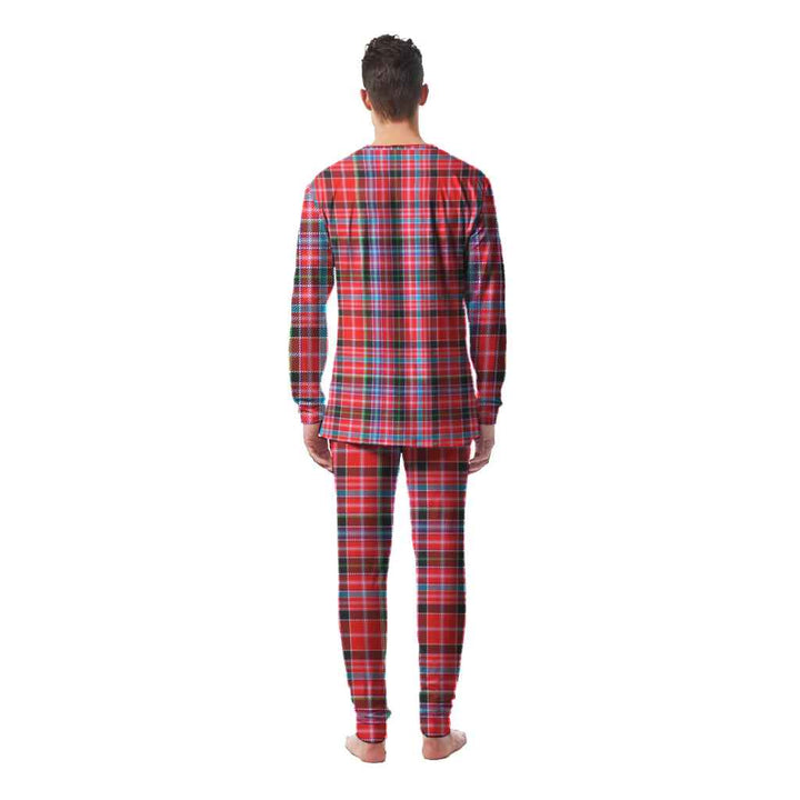 Scottish Aberdeen District Clan Tartan Pajama Set Men Back Side Tartan Plaid