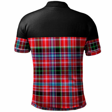 Scottish Aberdeen District Clan Tartan Polo Shirt - Horizontal Style Back Side Tartan Plaid