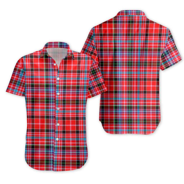 Scottish Aberdeen District Clan Tartan Short Sleeve Shirt Tartan Plaid