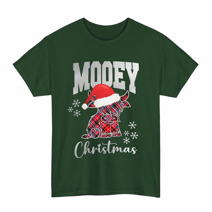 Scottish Aberdeen District Clan Tartan T-Shirt - Mooey Christmas Tartan Plaid Forest Green Color