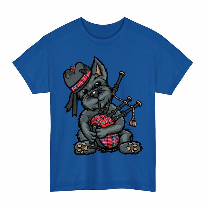 Scottish Aberdeen District Clan Tartan Terrier Bagpipes T-Shirt Tartan Plaid Royal Color
