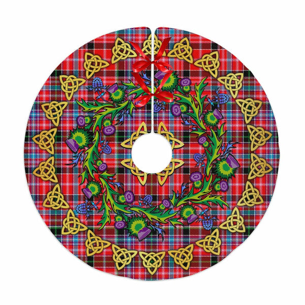 Scottish Aberdeen District Clan Tartan Thistle Celtic Knot Christmas Tree Skirt No Tassels Tartan Plaid 1