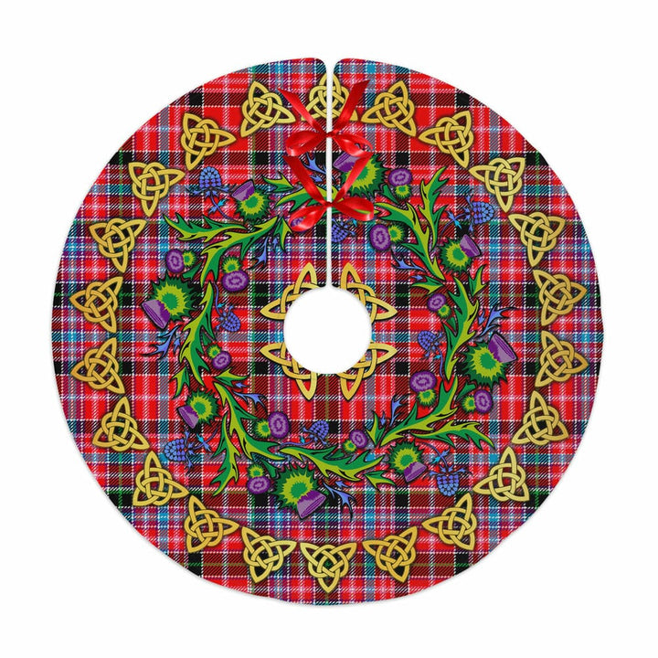 Scottish Aberdeen District Clan Tartan Thistle Celtic Knot Christmas Tree Skirt No Tassels Tartan Plaid 1