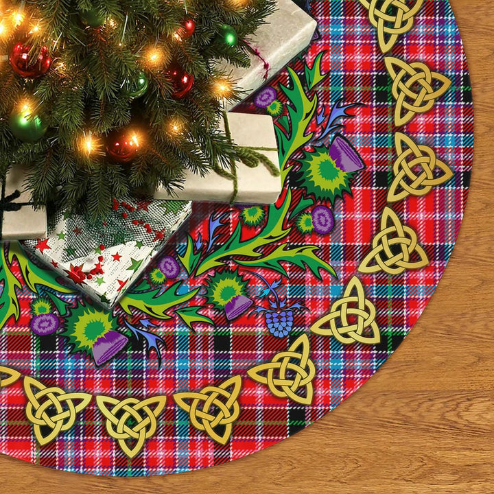 Scottish Aberdeen District Clan Tartan Thistle Celtic Knot Christmas Tree Skirt No Tassels Tartan Plaid 2