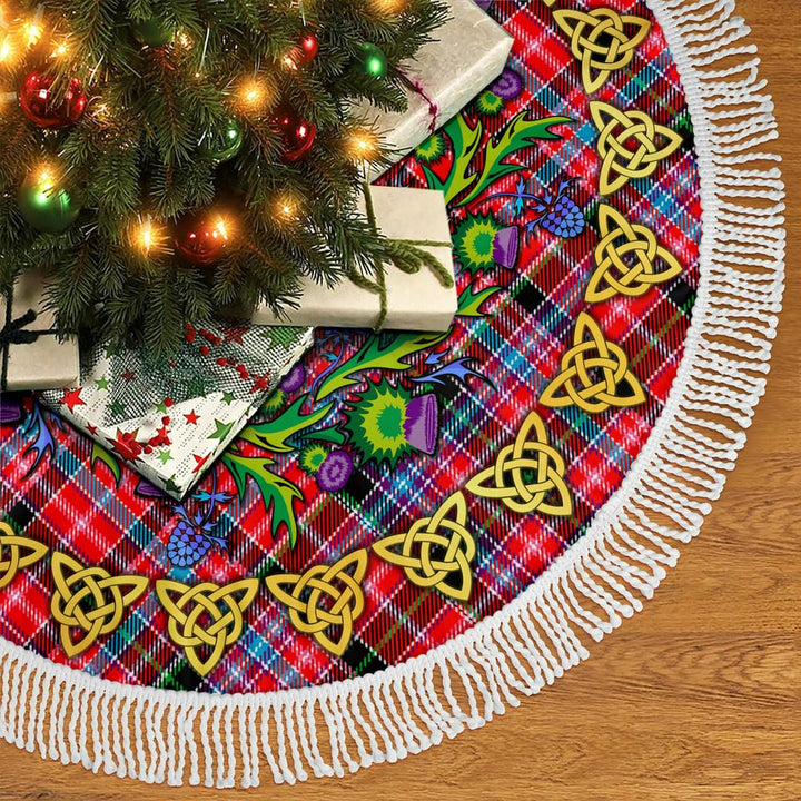 Scottish Aberdeen District Clan Tartan Thistle Celtic Knot Christmas Tree Skirt Tassels Tartan Plaid 2