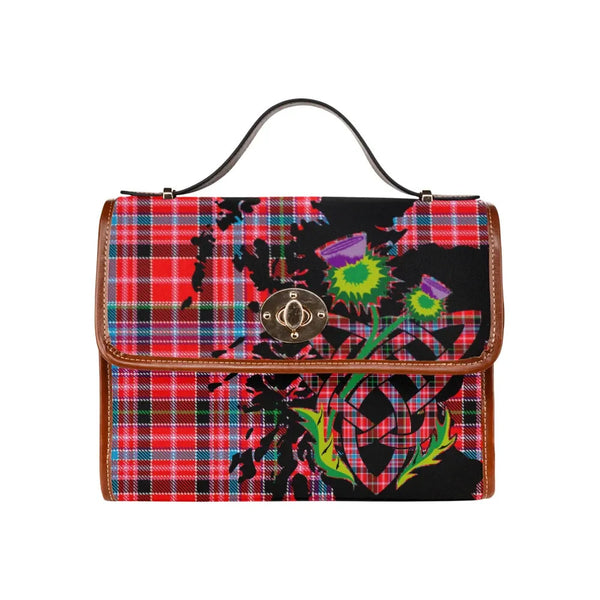 Scottish Aberdeen District Clan Tartan Waterproof Canvas Bag With Thistle Tartan Plaid 2