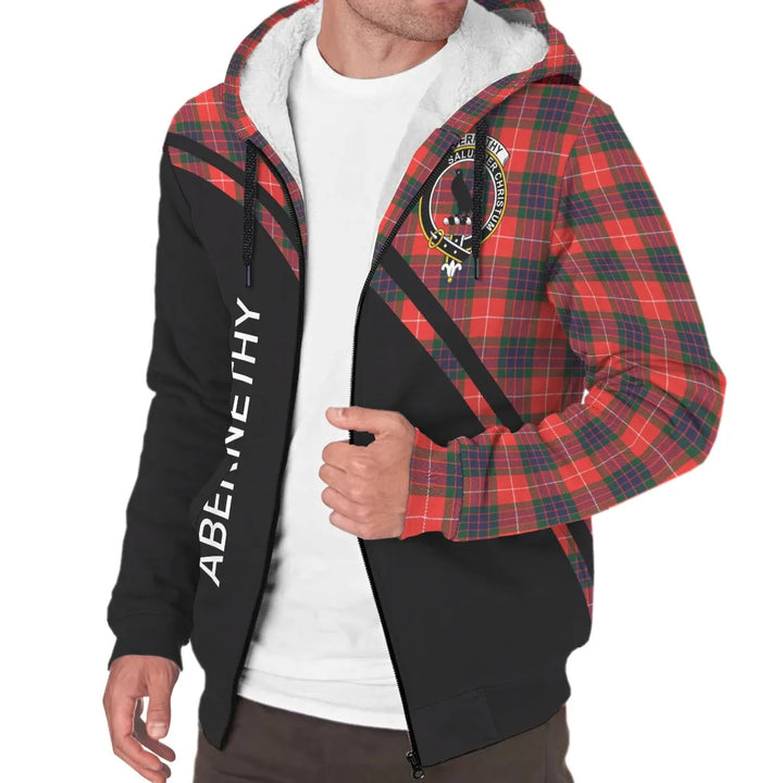 Scottish Abernethy Clan Crest Tartan Curve Sherpa Hoodie