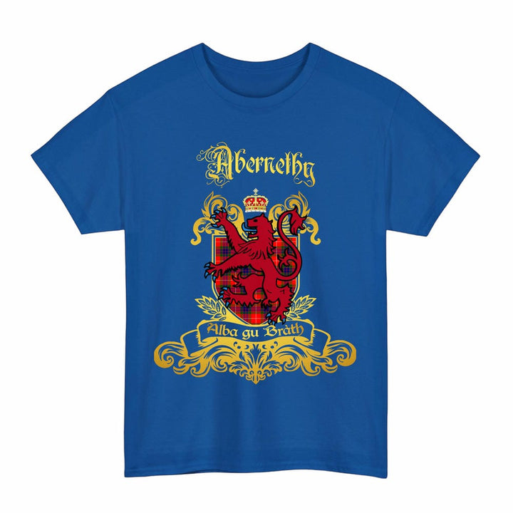Scottish Abernethy Clan Tartan Lion Rampant of Scotland T-Shirt Tartan Plaid Royal Color
