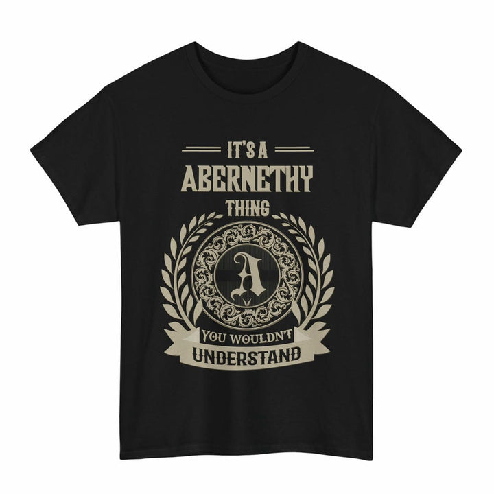 Scottish Abernethy Clan Tartan T-Shirt - Vintage Family Name Tartan Plaid Black Color