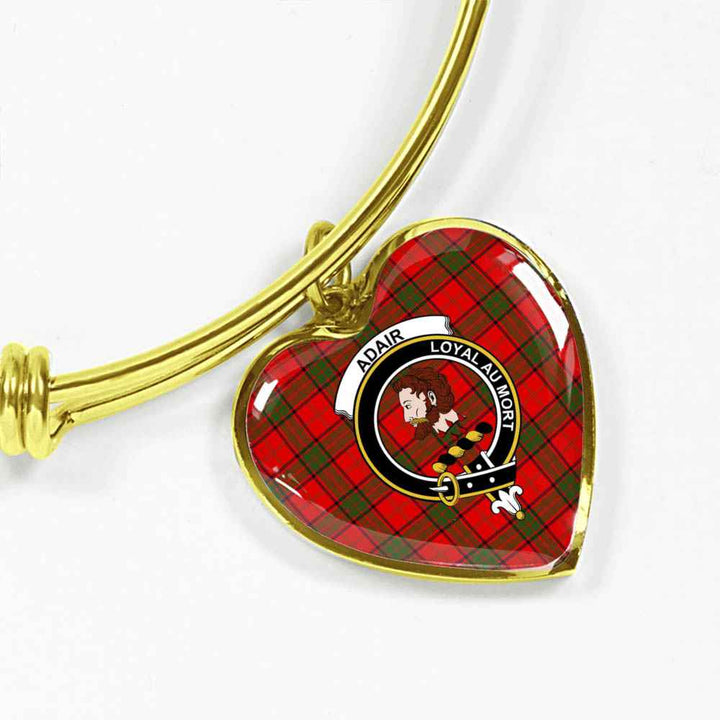 Scottish Adair Clan Crest Tartan Bangle Heart Tartan Plaid 2
