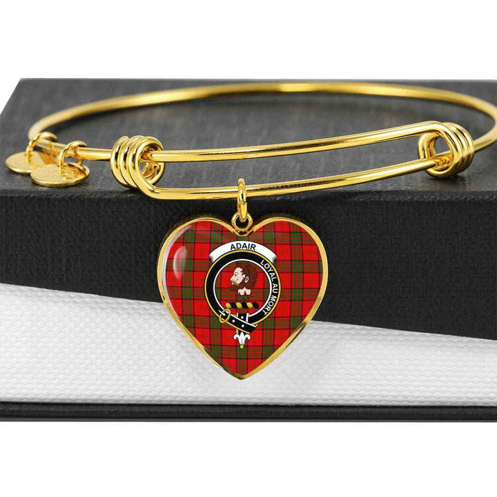 Scottish Adair Clan Crest Tartan Bangle Heart Tartan Plaid 6