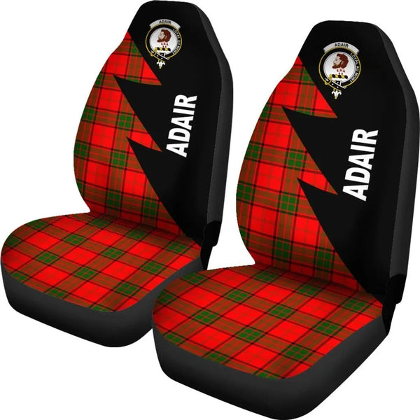 Scottish Adair Clan Crest Tartan Car Seat Covers - Flash Style 2