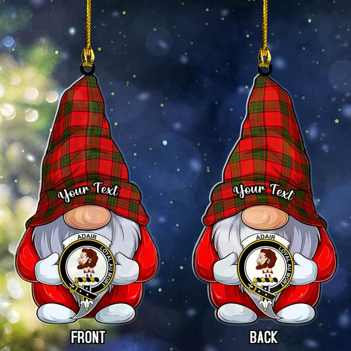 Scottish Adair Clan Crest Tartan Christmas Gnome Ornament Custom Personalized Tartan Plaid 1